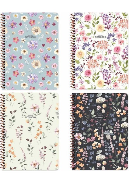 Defter Karton Kp.spr.çiçek 16,5X22,5 80 Yp Kar.