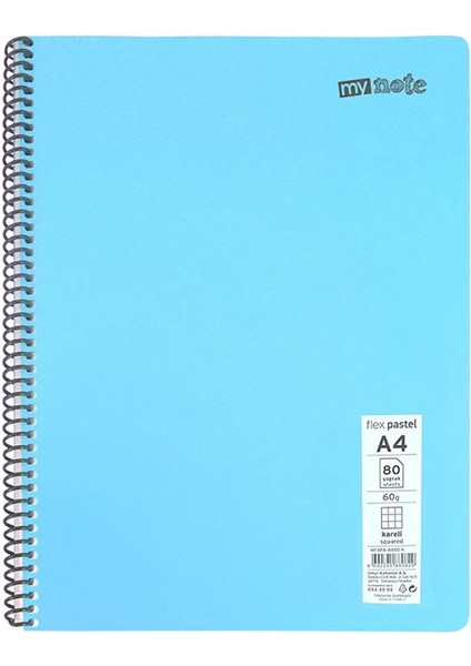 Defter Flex Pastel A4 72 Yp Kareli