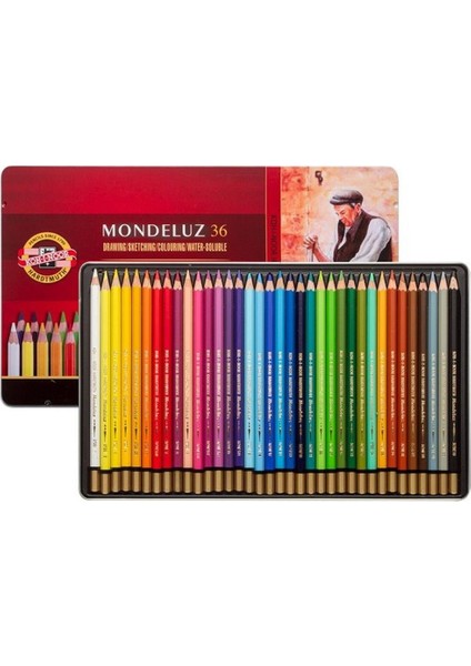 Koh-I Noor Set Of Aquarell Coloured Pencils 3725 36
