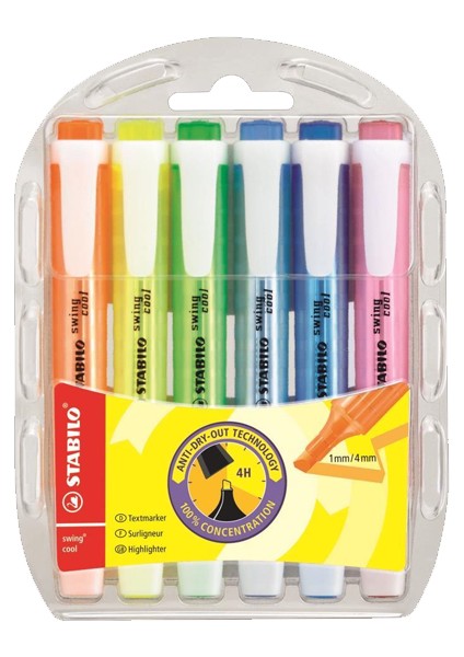 Fosforlu Kalem Swing Cool 6 Renk 275/6