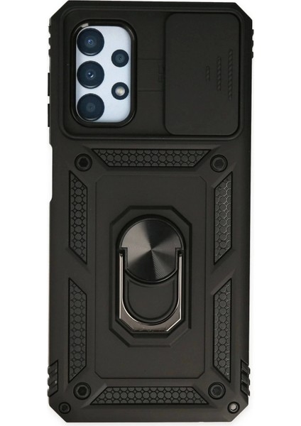 Samsung Galaxy A13 4g Kılıf Pars Lens Yüzüklü Silikon - SIYAH-(5796)