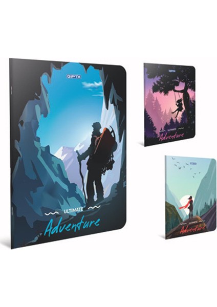 Dikişli Karton Kapak Defter Adventure A6 80 Yp Kare.stn