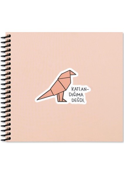 Sticker Defter Hisli Şeyler 16x15 50 YP Çizgili Stickerli Defter Katlandığıma Değdi