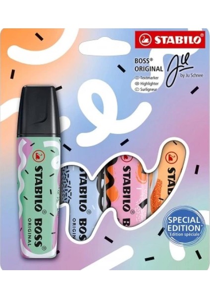 Fosforlu Kalem Boss Orıgınal Pastel-By Ju Schnee 4 Lü 70/4-1-101-10