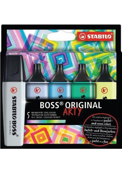 Fosforlu Kalem Boss Arty Soğuk Renkler 5 Li Set 70/5-02-2-20