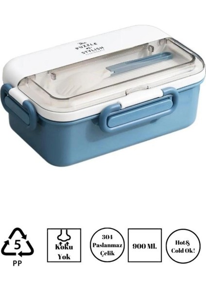 The Puzzle Lunch Box Tek Katlı Paslanmaz Çelik Kolay Kilitlenir Sefer Tası – 900 ml modelleri