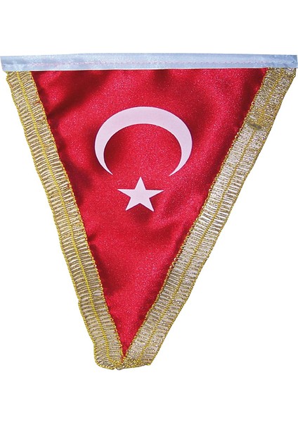 Masa Bayrağı Türk Üçgen Simli 15X22.5 VT203