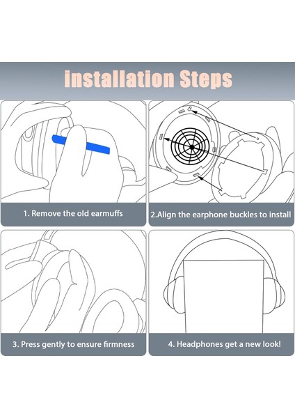 Anker Soundcore Life Q30 Life Q35 ile Uyumlu Kulaklık Pedi Yedek Süngeri Yastığı + Takma Aparatı 2in1 Set modelleri