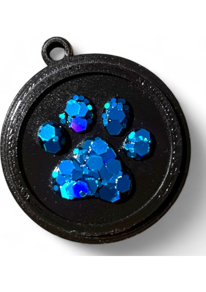 Akıllı Nfc Etiketli Köpek Tasması Takı - Kayıp Önleyici Akıllı Künye -Mavi Pati Logolu Yaldızlı - Pet Güvenlik Akıllı Pet Tag ile Dostunuzun Güvende Kalmasını Sağlayın!