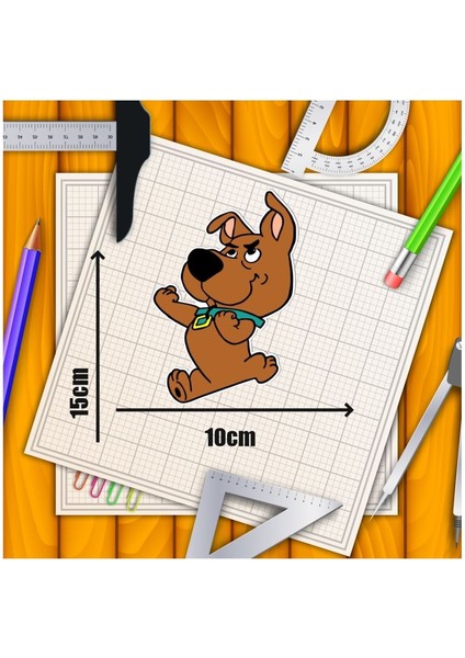 Scooby-Doo Motorsiklet,cam, Laptop, Kask, Araba Sticker 15X10 cm fiyatları