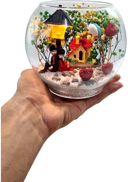 Teraryum Akvaryum Cam Fanus Aşkımın Bahçesi Arkadaşa Sevgiliye Hediye modelleri