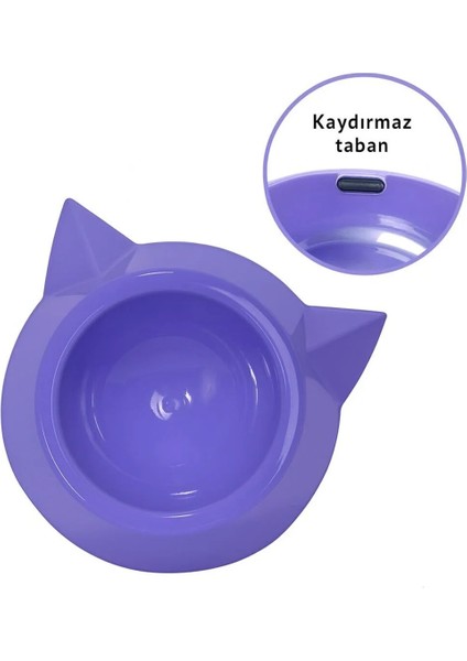 Zampa Kedi Figürlü Plastik Mama ve Su Kabı | 15,5x5,5 cm | 150 ml