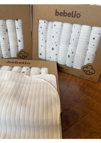 7’li Siyah Yıldız Desenli Bebek Ağız Mendili Seti