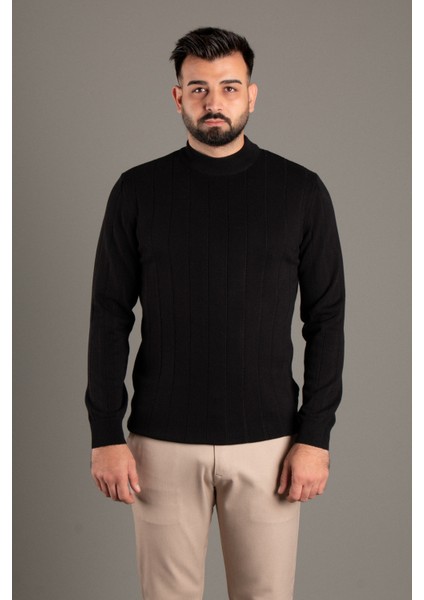 Erkek Siyah Desenli Balıkçı Triko fırsatları