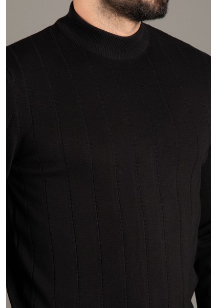 Erkek Siyah Desenli Balıkçı Triko indirimleri