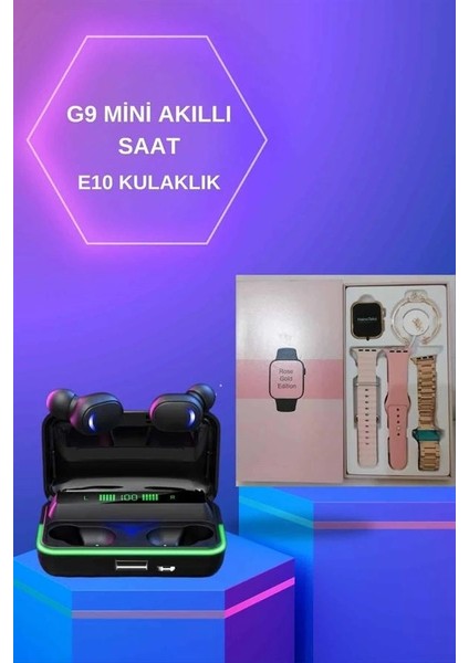 Kadınlara Özel Bileklik Hediyeli Akıllı Saat ve Dijital Göstergeli Anc Özellikli Bluetooth Kulaklık