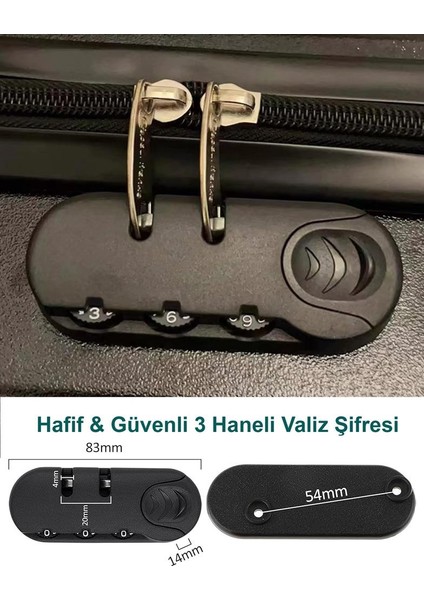 Hafif & Güvenli 3 Haneli Valiz Şifresi 2 Adet