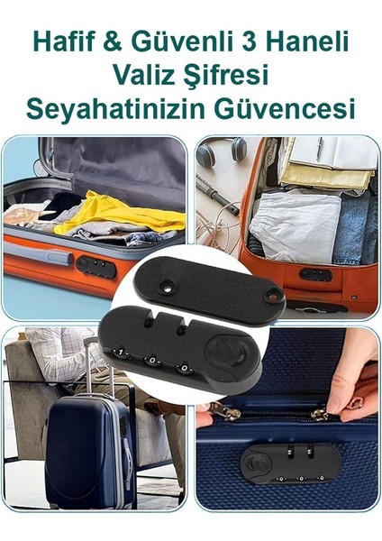 Hafif & Güvenli 3 Haneli Valiz Şifresi 2 Adet fırsatları