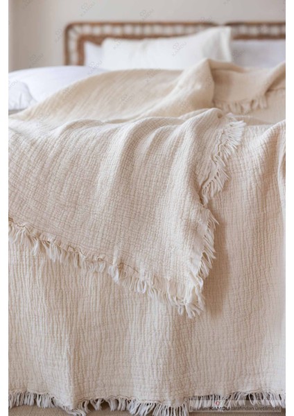 Müslin Yatak Runneri 100*200CM Dekoratif Yatak Örtü Şalı fırsatları