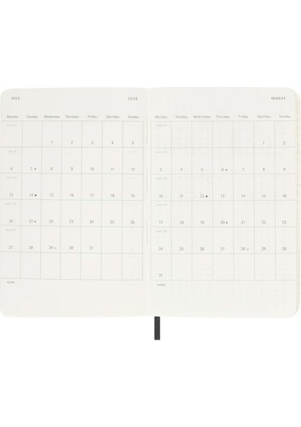 2026 12 Ay Haftalık Yatay Ajanda Cep Boy 9X14 Cm. Yumuşak Kapak Siyah fırsatları