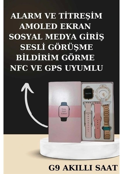 Nabız Ölçer Hediye Bileklikli Akıllı Saat ve Dijital Göstergeli Bluetooth Kulaklık Çoklu Şarj Girişi modelleri