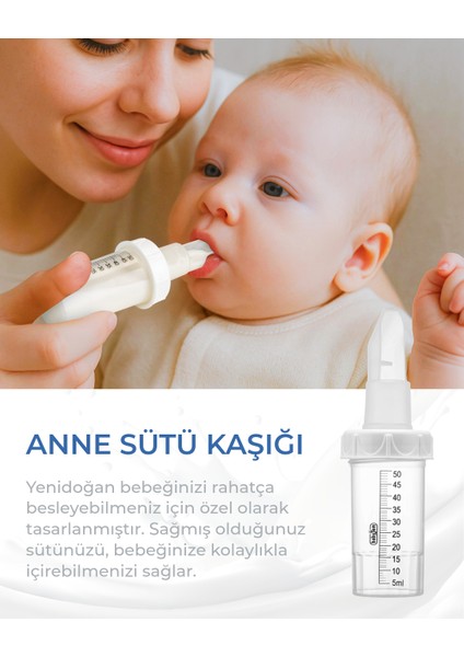 0-6 Ay Bebekler İçin BPA ve Fitalat İçermeyen Şeffaf 40 ml Süt Kaşığı Bulaşık Makinesinde Yıkanabilir