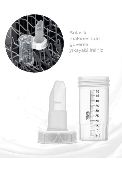 0-6 Ay Bebekler İçin BPA ve Fitalat İçermeyen Şeffaf 40 ml Süt Kaşığı Bulaşık Makinesinde Yıkanabilir indirimleri