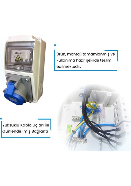 Elektrikli Araç Şarj Cihazı Kombinasyon Kutusu – 7,4kW Uyumlu, 5x32A+2x16A Priz, Siemens Kaçak Akım Korumalı Besleme Kutusu