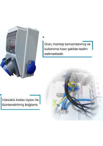 Elektrikli Araç Şarj Cihazı Kombinasyon Kutusu-7,4kW Uyumlu, 3x32A+2x16A Priz, Kaçak Akım Korumalı Besleme Kutusu