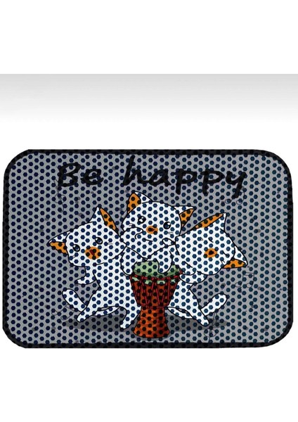 Elekli Tuvalet Önü Desenli Kedi Kumu Paspası | 45 x 60 cm | Kum Toplayıcı Kedi Halısı modelleri