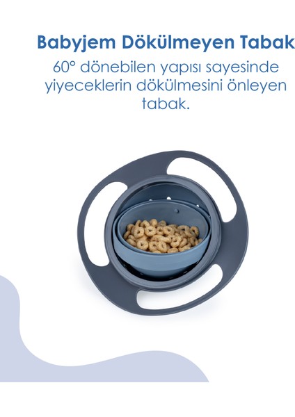 Babyjem Dökülmeyen Bebek Mama Tabağı - 360 Derece Döner Kapak, 250 ml, 6 Aydan İtibaren, Bulaşık Makinesinde Yıkanabilir modelleri