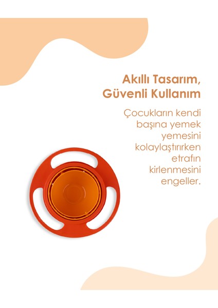 Babyjem Dökülmeyen Bebek Mama Tabağı - 360 Derece Döner Kapak, 250 ml, 6 Aydan İtibaren, Bulaşık Makinesinde Yıkanabilir fırsatları