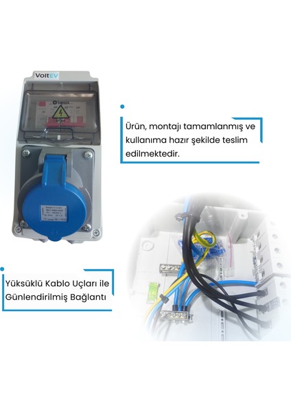 Elektrikli Araç Şarj Cihazı Kombinasyon Kutusu-7,4kW Uyumlu, 3x32A Priz, Kaçak Akım Korumalı Besleme Kutusu indirimleri