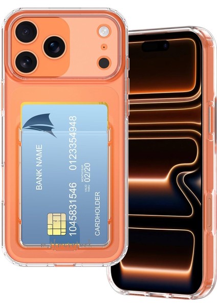Apple iPhone 17 Pro Kılıf Kamera Koruma ve Köşe Korumalı Kartlıklı Cüzdanlı Darbeye Dayanıklı Kapak