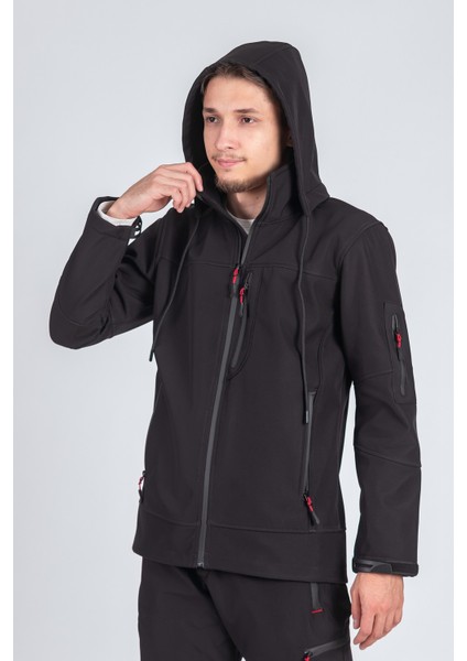 Suya Dayanıklı Slim Fit Softshell Kapüşonlu Erkek Mont modelleri