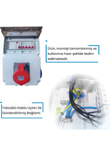 Elektrikli Araç Şarj Cihazı Kombinasyon Kutusu-22kW Uyumlu, 5x32A+2x16A Priz, Mutlusan Kaçak Akım Korumalı Besleme Kutusu indirimleri