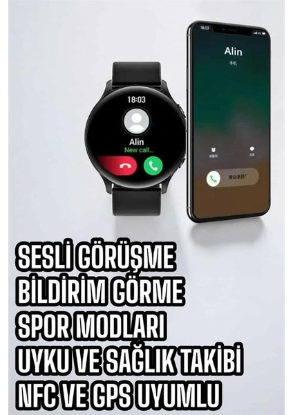Akıllı Saat Çok Fonksiyonlu Sesli Görüşme Nfc Uyumlu Amoled Ekran fırsatları