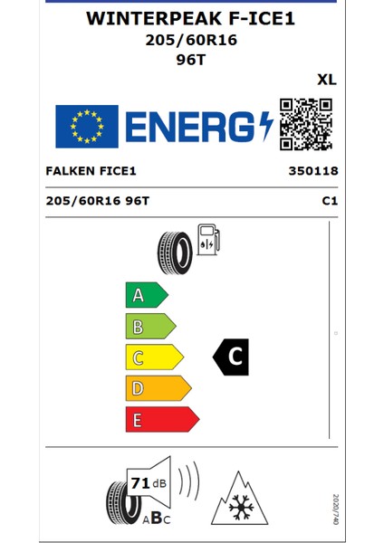 205/60 R16 96T Xl Tl Winter Peak F-Ice1 Oto Kış Lastiği (Üretim YILI:2025) fiyatları