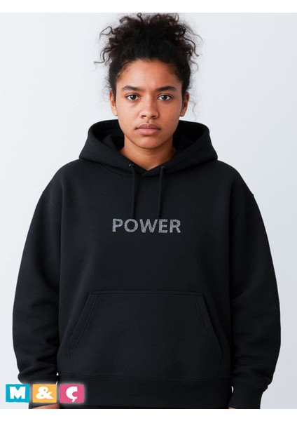 Kapüşonlu Mevsimlik 2 Iplik Büyük Beden Taşlı Özel Tasarım Sweatshirt