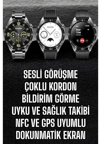 Akıllı Saat Titreşimli Amoled Ekran Uyku ve Sağlık Takibi Sesli Görüşme
