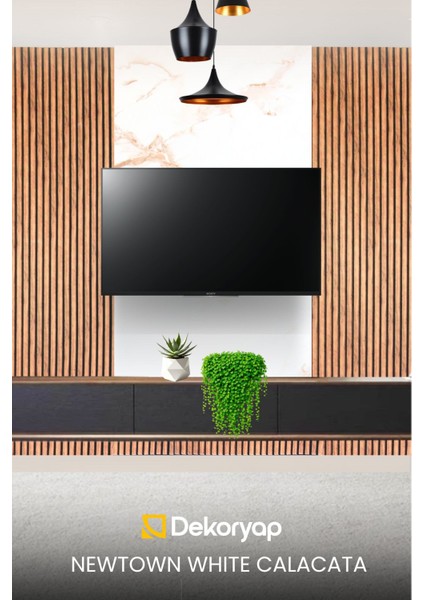 Newtown White Calacata Mermer Desenli Pvc Panel 122 x 244 cm modelleri