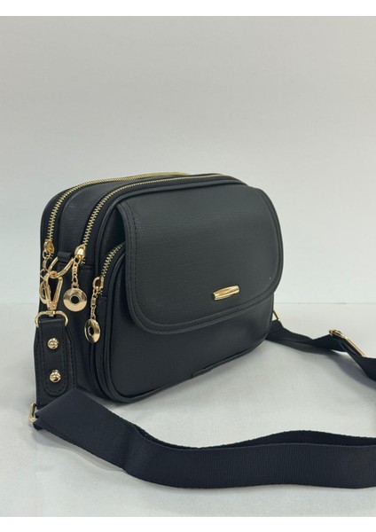 siyah kadın , Kapak Detaylı ,Çok Gözlü Çapraz Çanta fiyatları