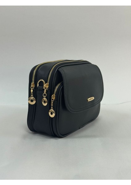 siyah kadın , Kapak Detaylı ,Çok Gözlü Çapraz Çanta indirimleri
