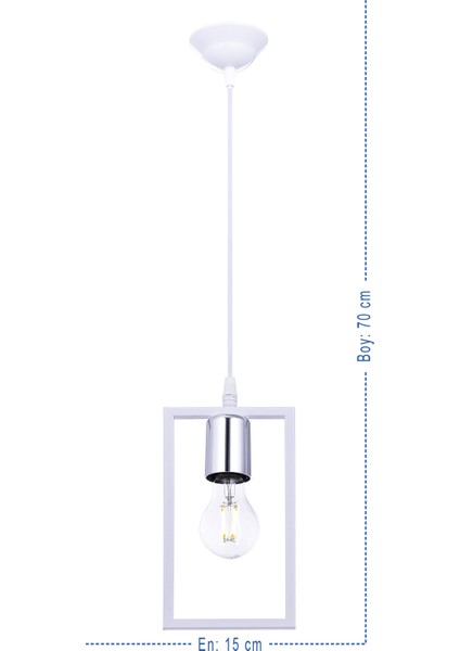 Kapris Tekli Sarkıt Avize – Beyaz, Gümüş Detaylı, Modern Dikdörtgen Tasarım ( E27 Duy) fiyatları