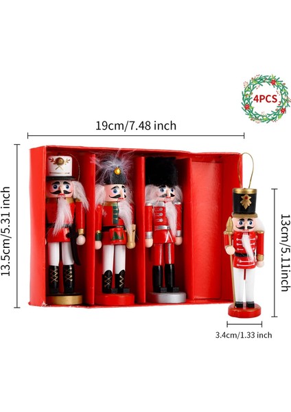 Kurşun Asker 4'lü Set Yılbaşı Hediyelik Süs Eşyası Çam Ağacı Süsü New Year Merry Christmas Yeni Yıl fırsatları