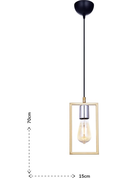 Kapris Tekli Sarkıt Avize – Sarı, Gümüş Detaylı, Modern Dikdörtgen Dekoratif Tasarım ( E27 Duy) fiyatları