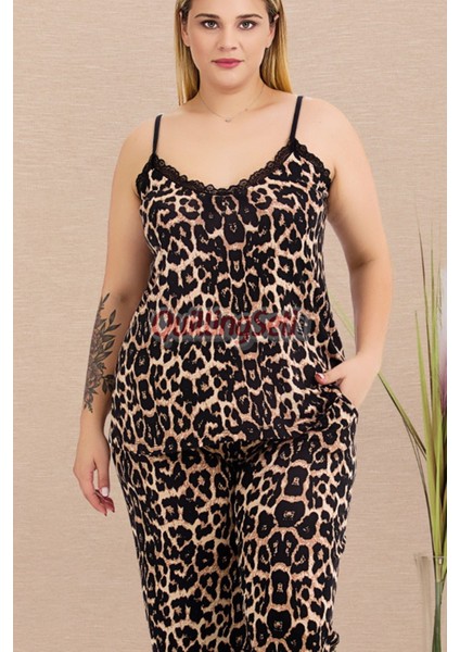Somon Renk ve Desenli 110 Kısa Kollu Kadın Büyük Beden Anne Pijama Takımı modelleri