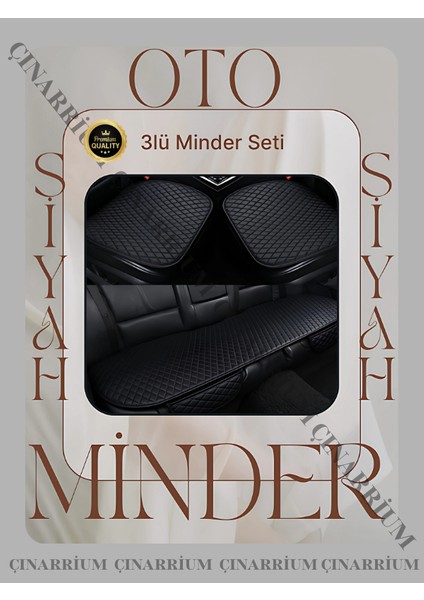 Honda Civic 2016 ve Sonrası - Sedan Ön ve Arka Takım Koltuk Minderi Siyah Deri Siyah Dikis
