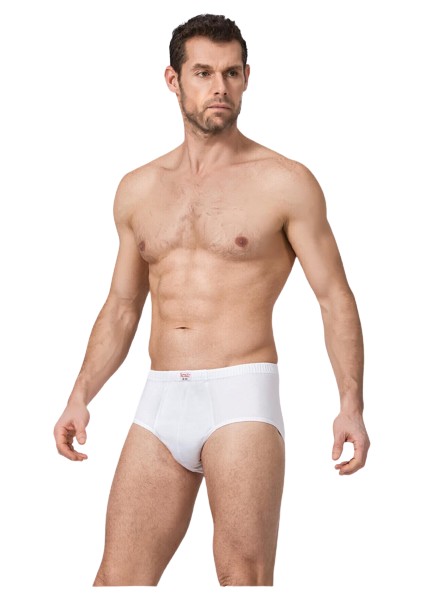 Erkek 5'li Beyaz Penye Kom Slip Külot