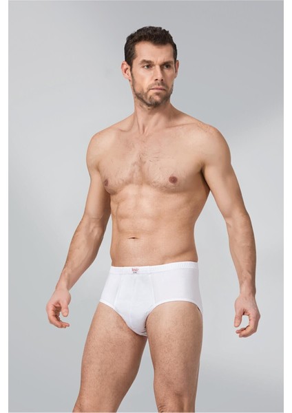 Erkek 5'li Beyaz Penye Kom Slip Külot modelleri